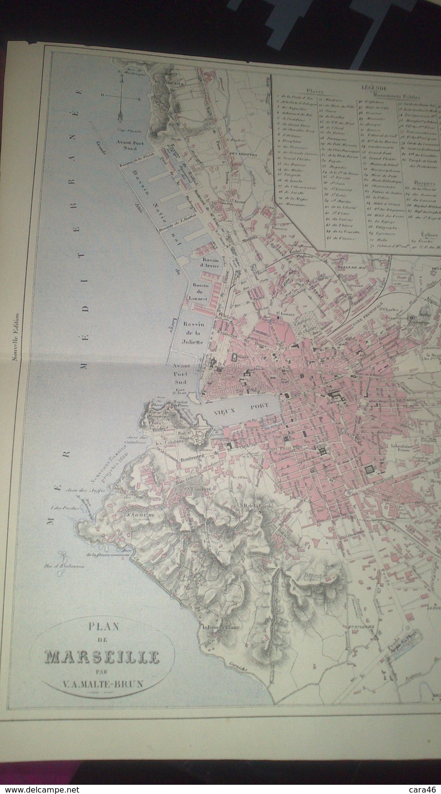 Carte Géographique : PLAN DE MARSEILLE Par V.A. MALTE-BRUN) - Cartes Géographiques