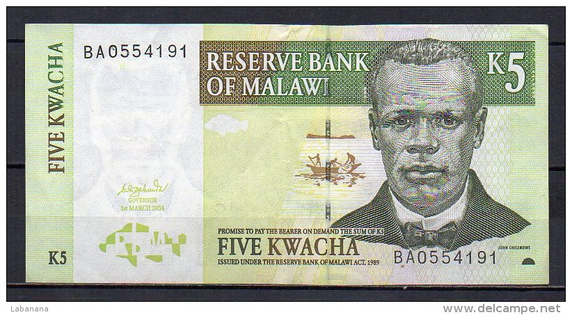 534-Malawi Billet De 5 Kwacha 2004 BA055 - Malawi