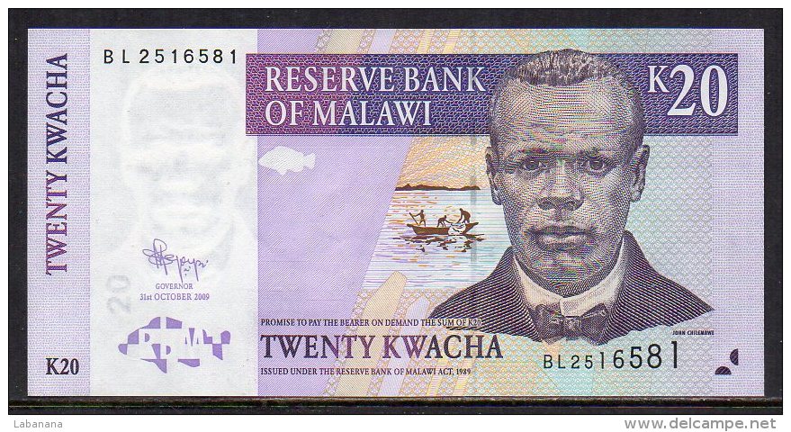 528-Malawi Billet De 20 Kwacha 2009 BL251 - Malawi