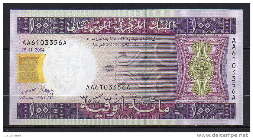 529-Mauritanie Billet De 100 Ouguiya 2004 AA610A Neuf - Mauritanie