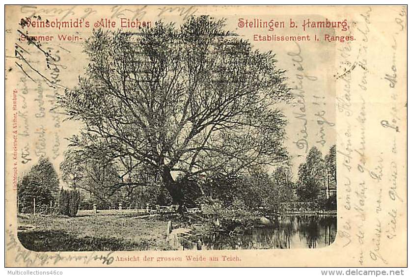 ALLEMAGNE 050517 - HAMBURG - STELLINGEN B HAMBURG - Weinschmidt's Alte Eichen - Ansicht Der Grossen Weide Am Teiche 1900 - Stellingen