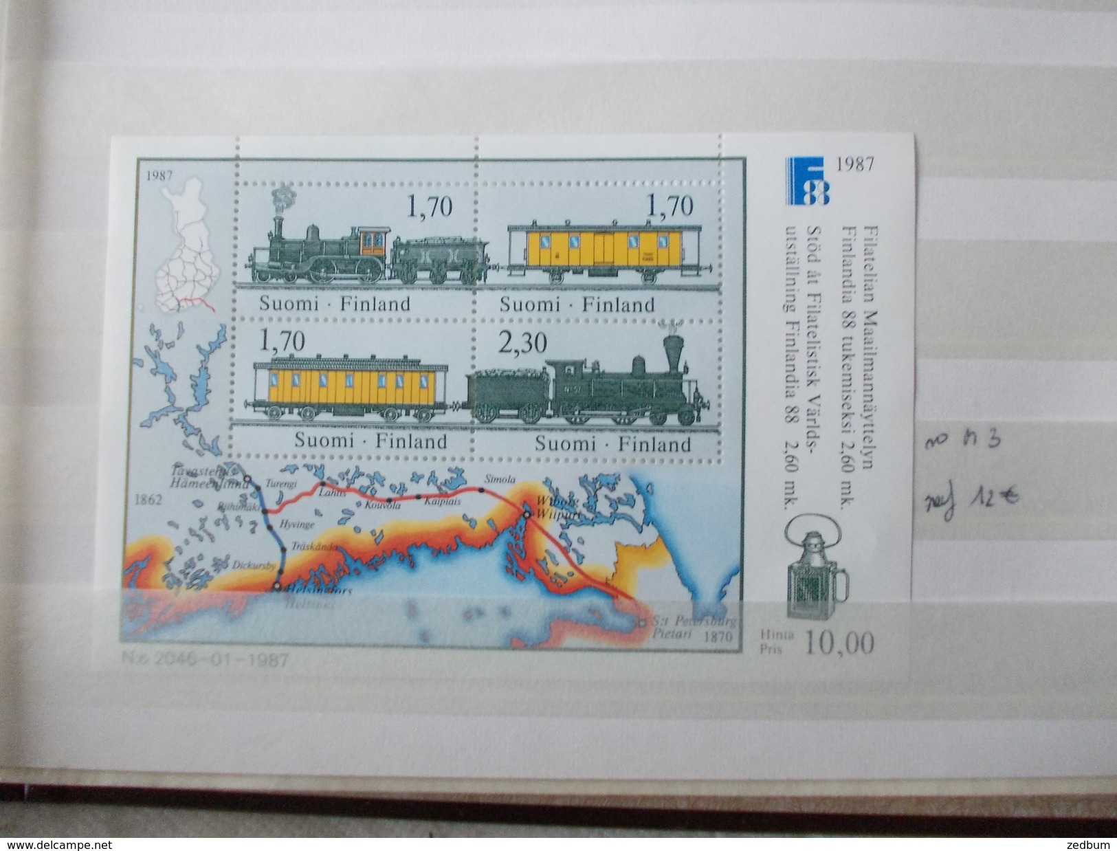 ALBUM 4 collection de timbres avec pour thème le chemin de fer train de tout pays valeur 547.25 &euro;