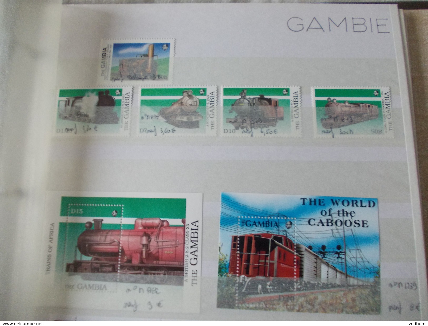 ALBUM 4 collection de timbres avec pour thème le chemin de fer train de tout pays valeur 547.25 &euro;