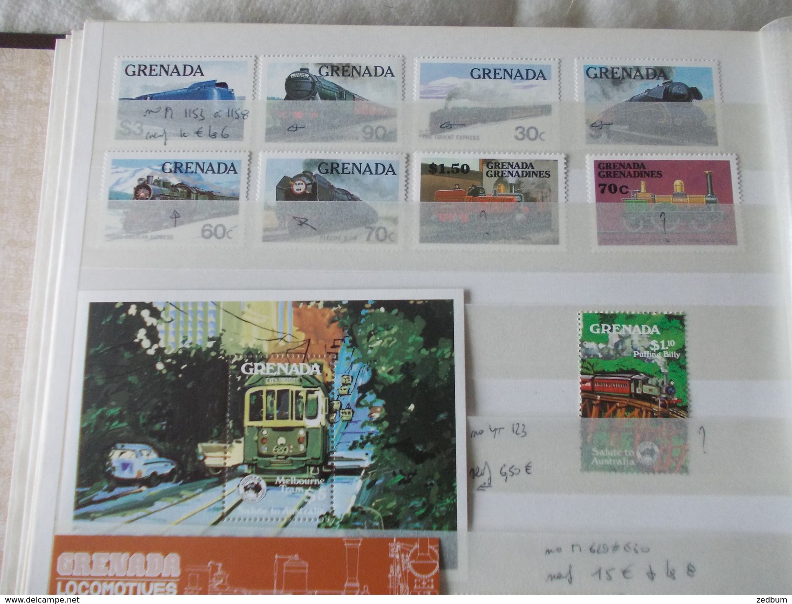 ALBUM 4 collection de timbres avec pour thème le chemin de fer train de tout pays valeur 547.25 &euro;