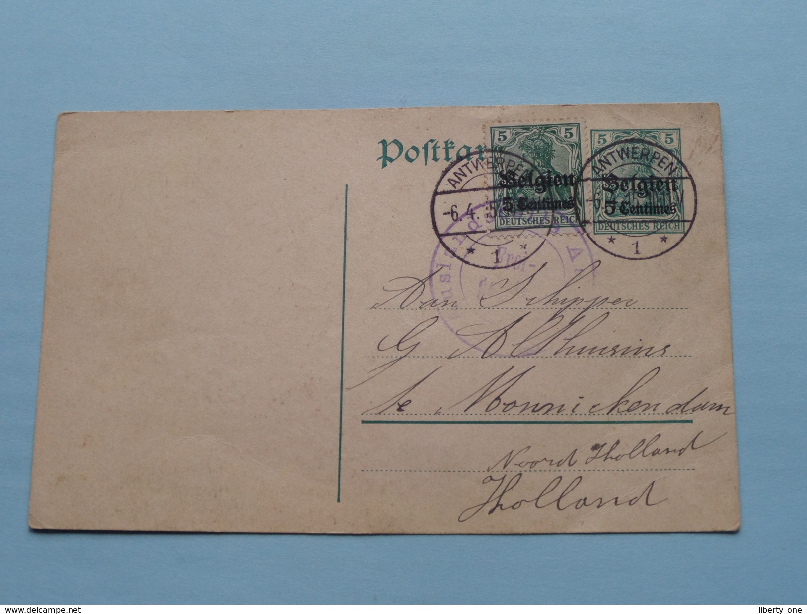 Postkarte - CP / PK Monnickendam Holland < Leuven ( Antwerpen 1915 ( Zie Foto ) ! - Occupazione Tedesca