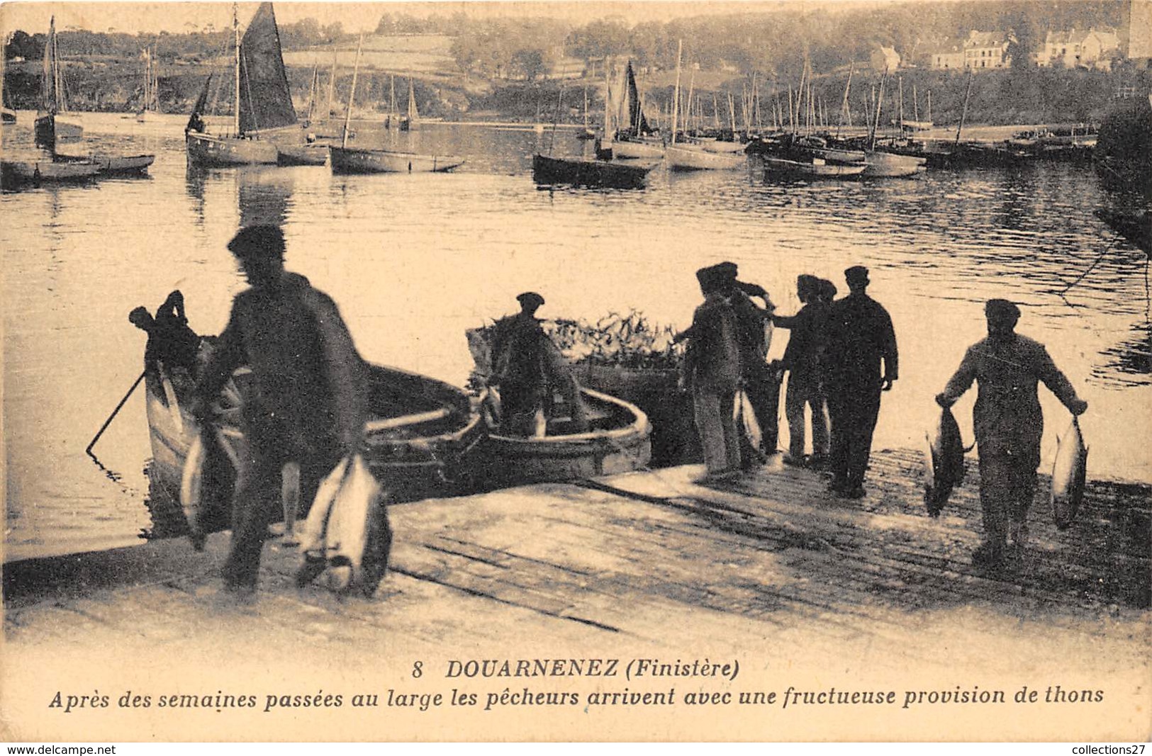 29-DOUARNENEZ- APRES DES SEMAINES PASSES AU LARGE LES PÊCHEURS ARRIVENT AVEC UNE FRUCTEUSE PROVISION DE THON - Douarnenez