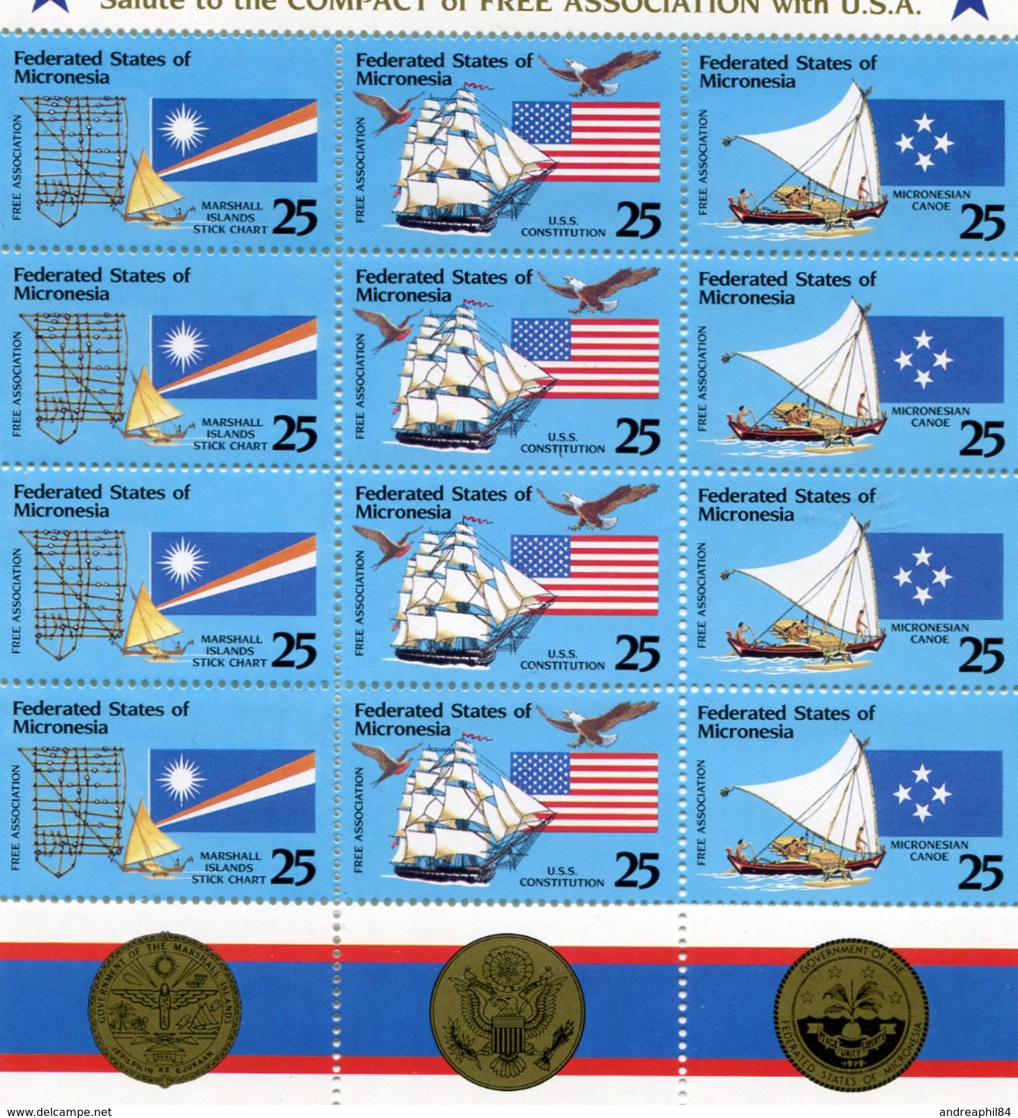 Micronesia 1990 MF 148-50 Libere Associazioni Mnh - Ships