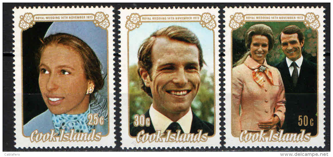 COOK ISLANDS - 1973 - ROYAL WEDDING - NUOVI MNH - Cook