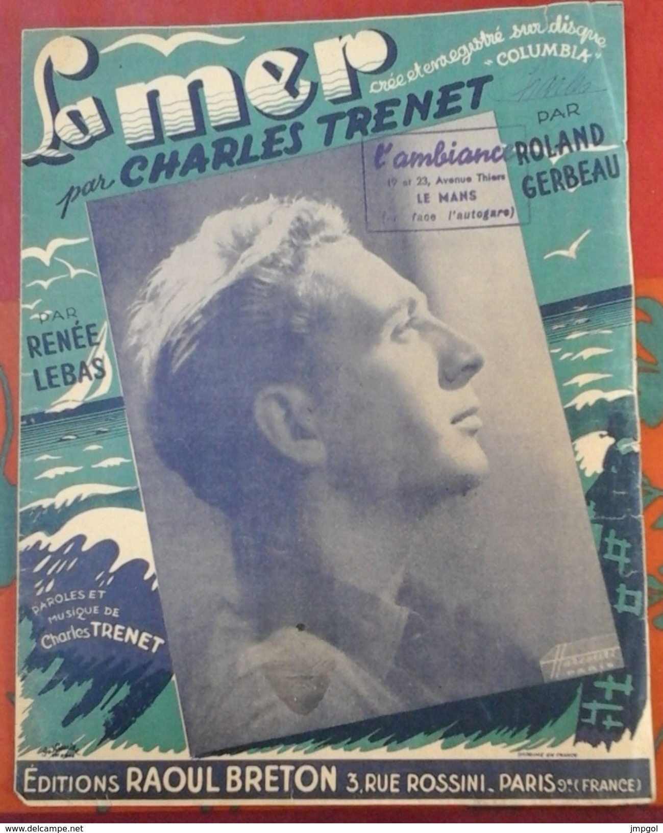 Partition Charles TRENET "La Mer" - Partitions Musicales Anciennes