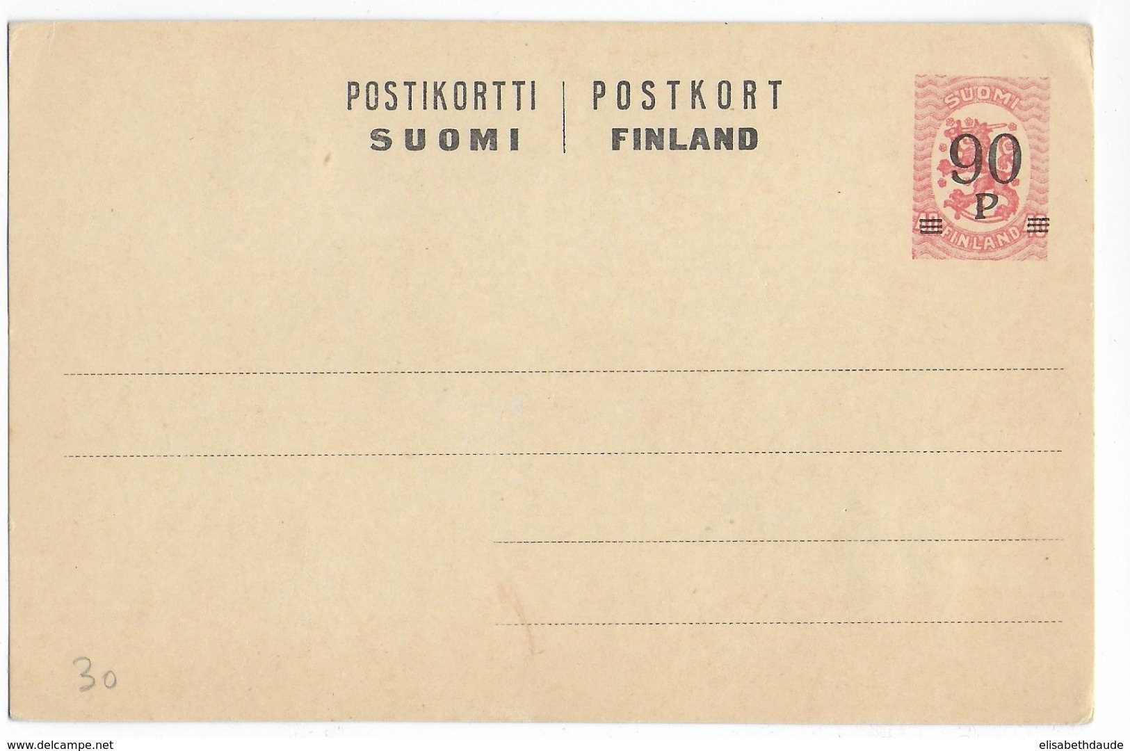 FINLANDE - 1921 - CARTE ENTIER POSTAL NEUVE - - Postwaardestukken