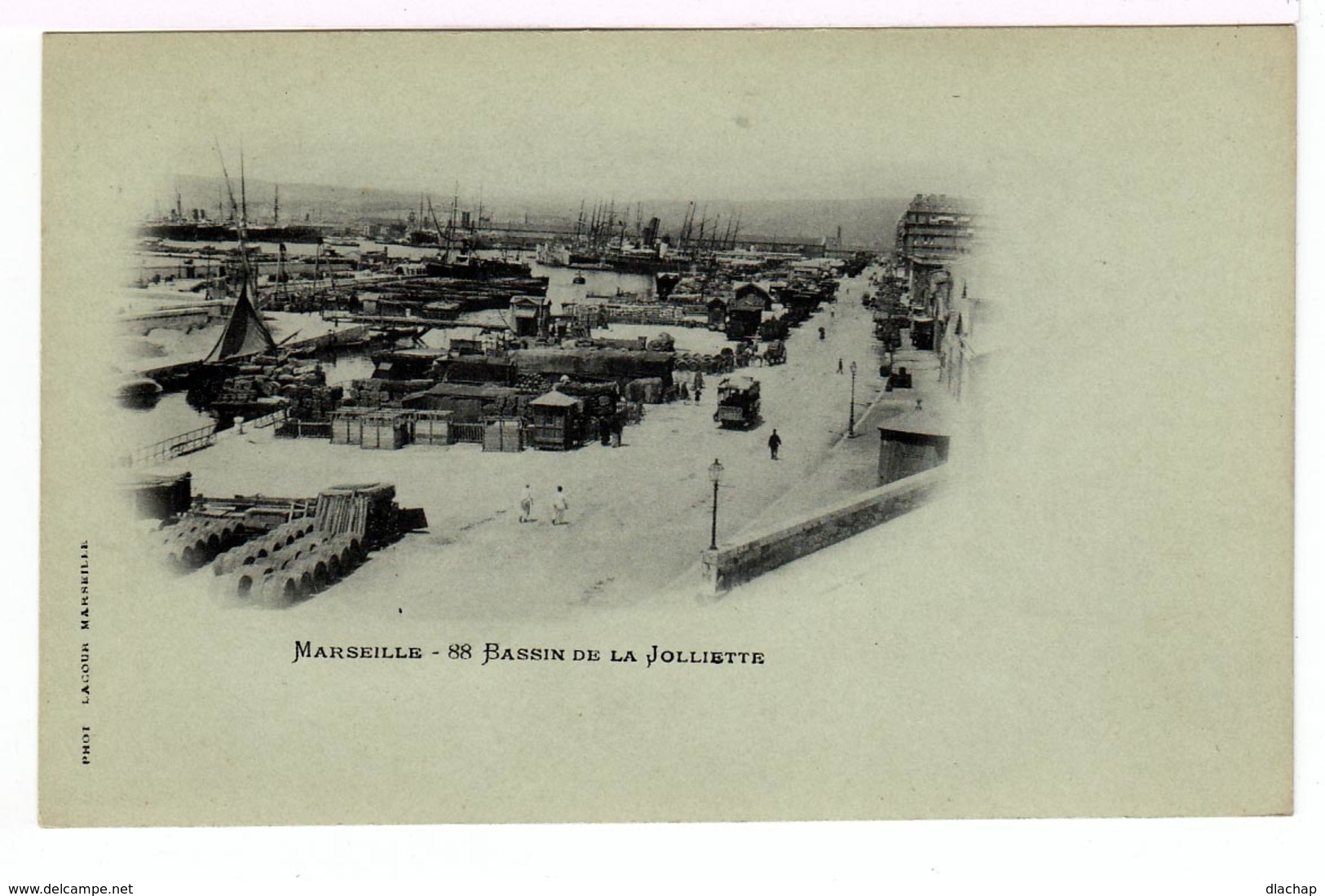 Deux Cartes Postales Photos. Lacour Fond Bleu Vert: Le Vieux Port (entrée), Le Bassin De La Joliette. (1511) - Old Port, Saint Victor, Le Panier