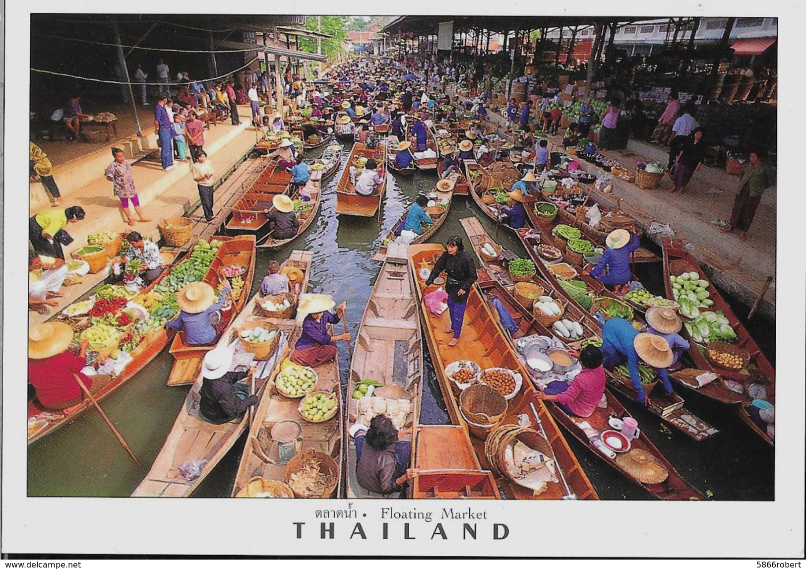 CARTE POSTALE 10CM/15CM ORIGINALE : FLOATING MARKET AT DAMNERNSADUAK RAJBURI THAILANDE - Tailandia