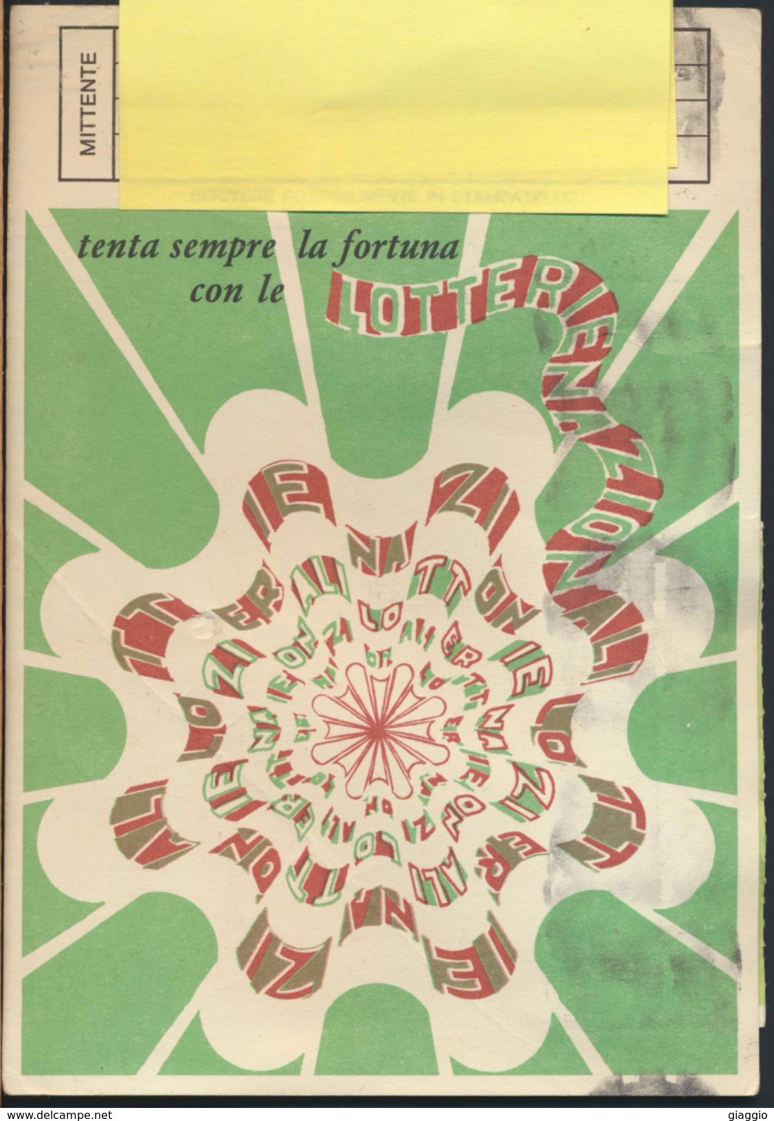 °°° CARTOLINA LOTTERIA 1980 - AFFRANCATURA CON MARCA DA BOLLO °°° - Billets De Loterie