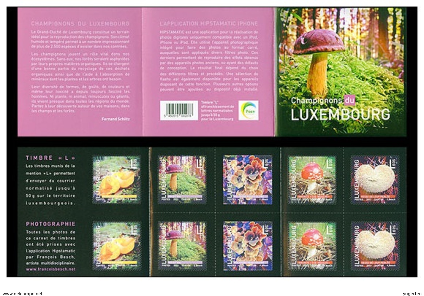 Luxembourg 2013 - Carnet Booklet Champignons - Mushrooms - Pilze - Hongos - Funghi - Flore Flora - Mushrooms