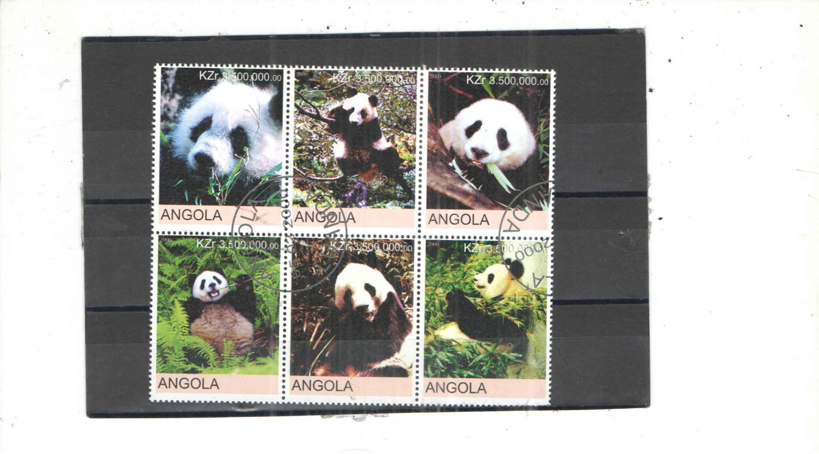 Angola 2000 Blocco Pandas N.06 Valori Timbrati See Scans - Angola