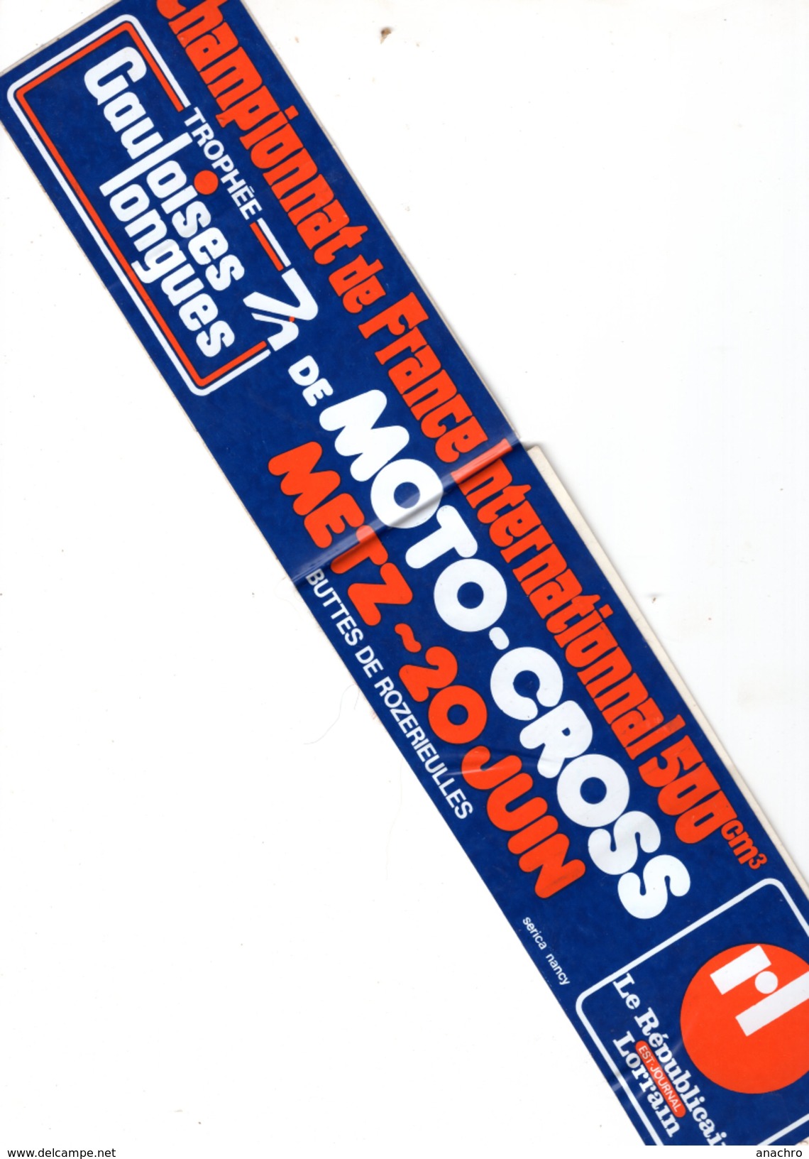 AUTOCOLLANT Sticker MOTO CROSS TROPHEE GAULOISES METZ 57 MOSELLE Années 70/80 - Stickers