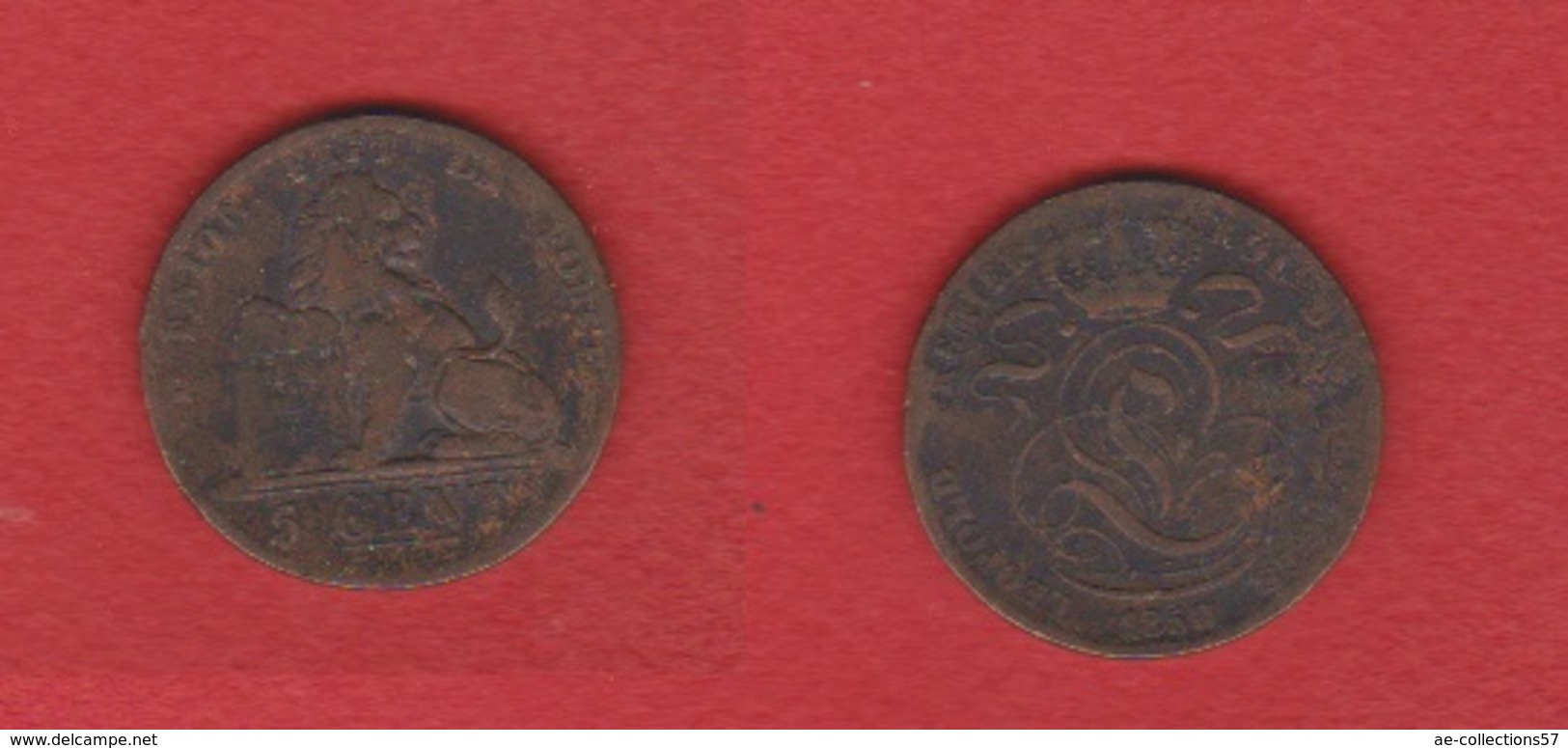 Belgique  --  5  Centimes 1850  --  état  B/TB - 5 Centimes