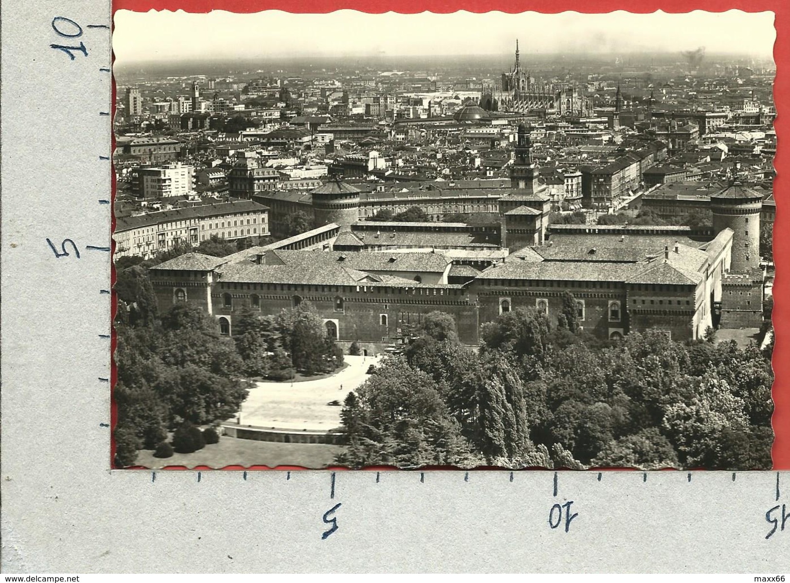 CARTOLINA VG ITALIA - MILANO - Panorama Castello - 10 X 15 - ANN. 1939 MOSTRA LEONARDESCA - Milano (Milan)