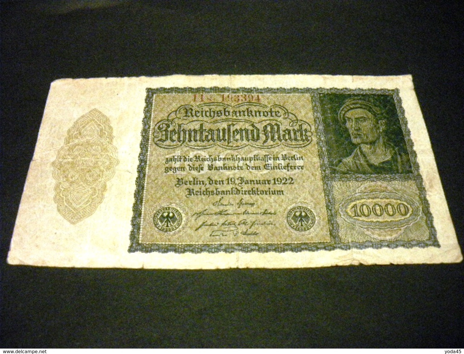 ALLEMAGNE 10000 Mark 19/01/1922 , Pick N° 72 , GERMANY - 10000 Mark