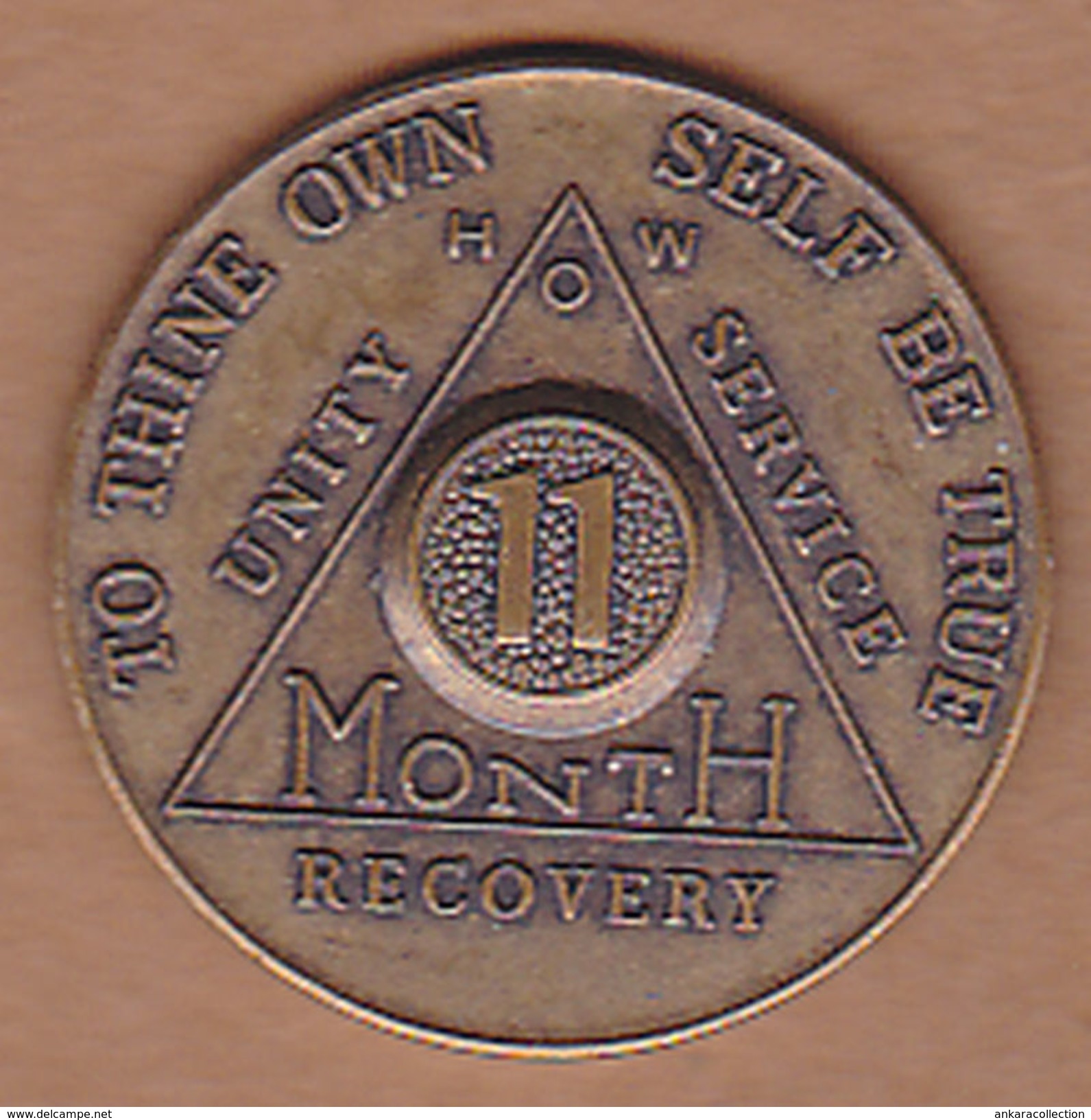 AC - AA ALCHOLICS ANONYMOUS 11 MONTH RECOVERY SOBRIETY  MADE IN USA CHALLANGE COIN - Autres & Non Classés