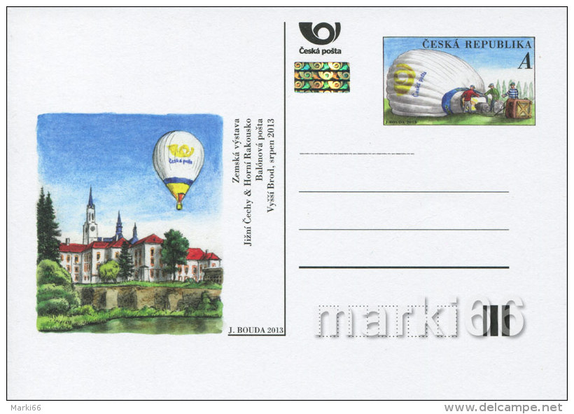 Czech Republic - 2013 - Balloon Post - Official Czech Post Postcard With Original Stamp And Hologram - Cartes Postales