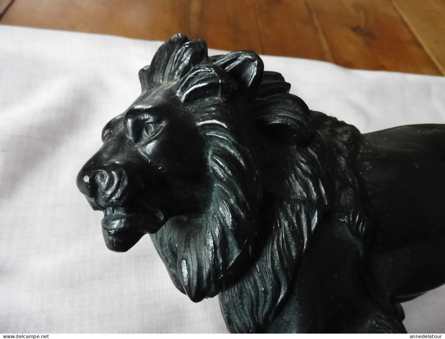 Encrier Ancien En Métal D'alliage,  Figuratif Animalier  LION , Signé A. Bossu , Poids 3kg680 (3.680g) - Tintenfässer