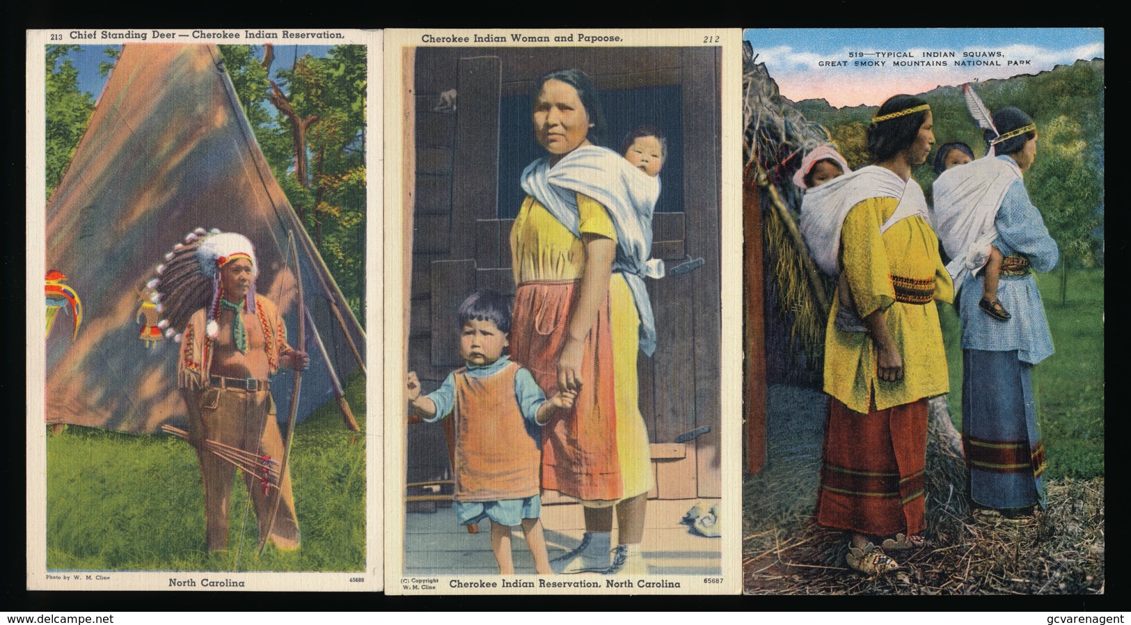 6 KAARTEN CHEROKEE - 2 SCANS - Indiens D'Amérique Du Nord