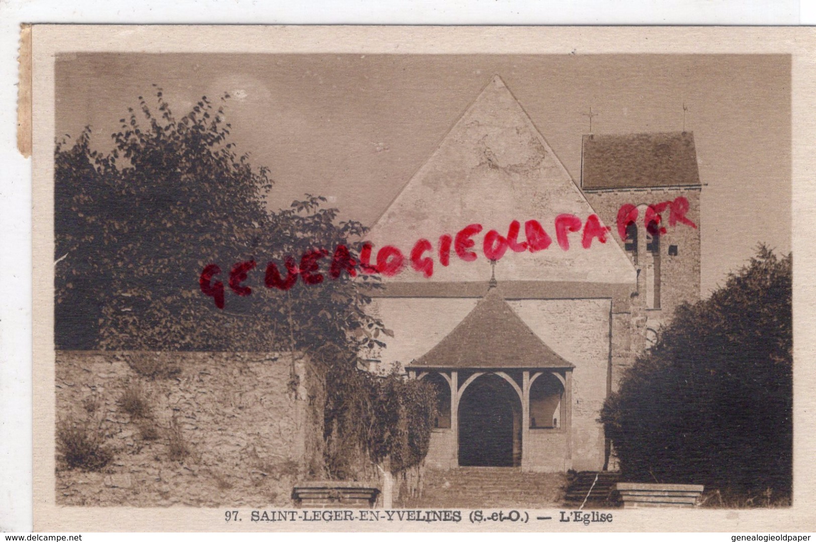 78 -ST  SAINT LEGER EN YVELINES - L' EGLISE   1947 - St. Leger En Yvelines