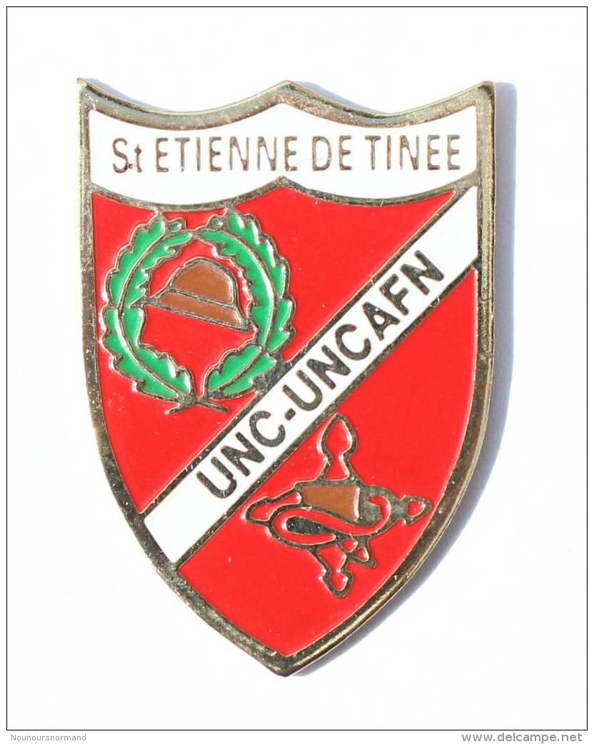 Pin's UNC/UNCAFN De St Etienne De Tinee  (06) - Blason - Casque Et Croix  - Pin's Top - G359 - Armee