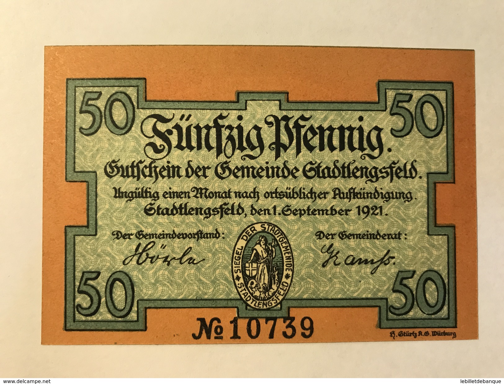 Allemagne Notgeld Lengsfeld 50 Pfennig - Collections