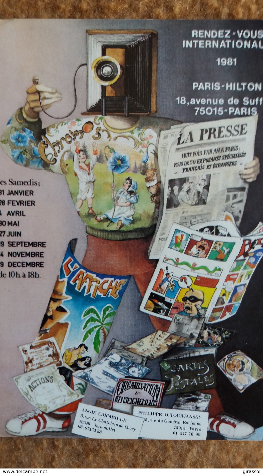 CPSM RDV INTERNATIONAUX PARIS HILTON PAR J N ROCHUT PRESSE CP 1981 - Bourses & Salons De Collections