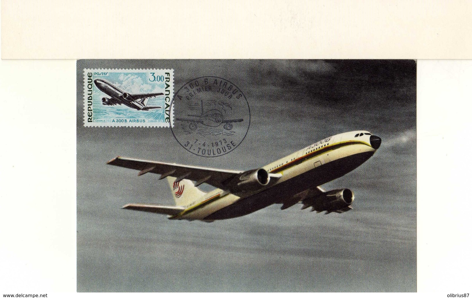 FDC Avion Airbus A 300 B Avion Aviation Oblitération Toulouse - 1946-....: Moderne