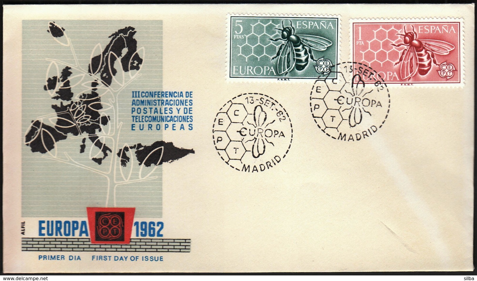 Spain 1962 / Europa CEPT / FDC / Bees - 1962