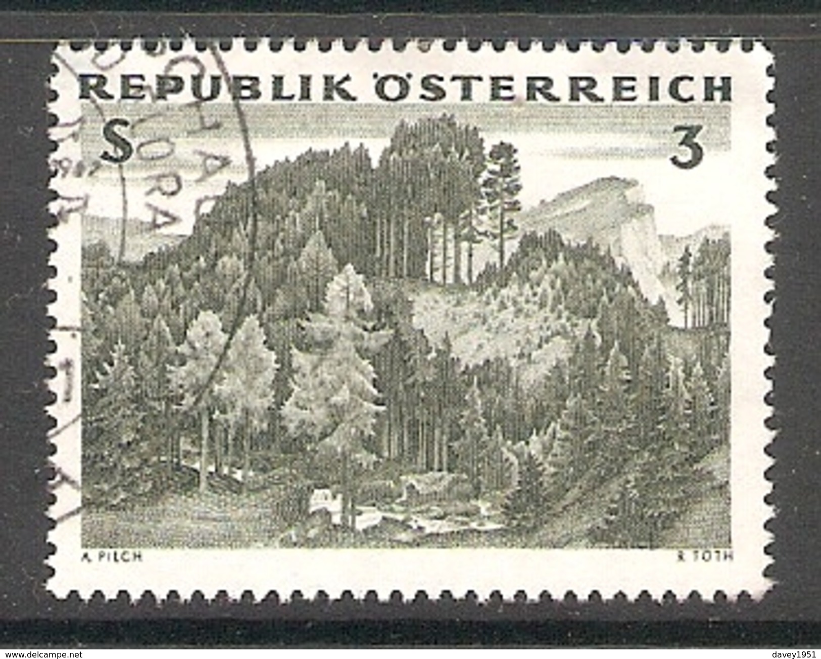 003782 Austria 1962 Forest 3s FU - Gebruikt