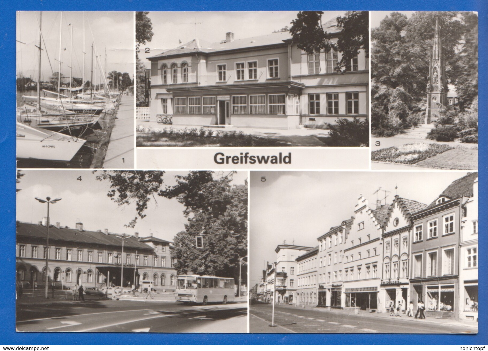 Deutschland; Greifswald; Multibildkarte Mit Hafen Wieck Und Bahnhof - Greifswald