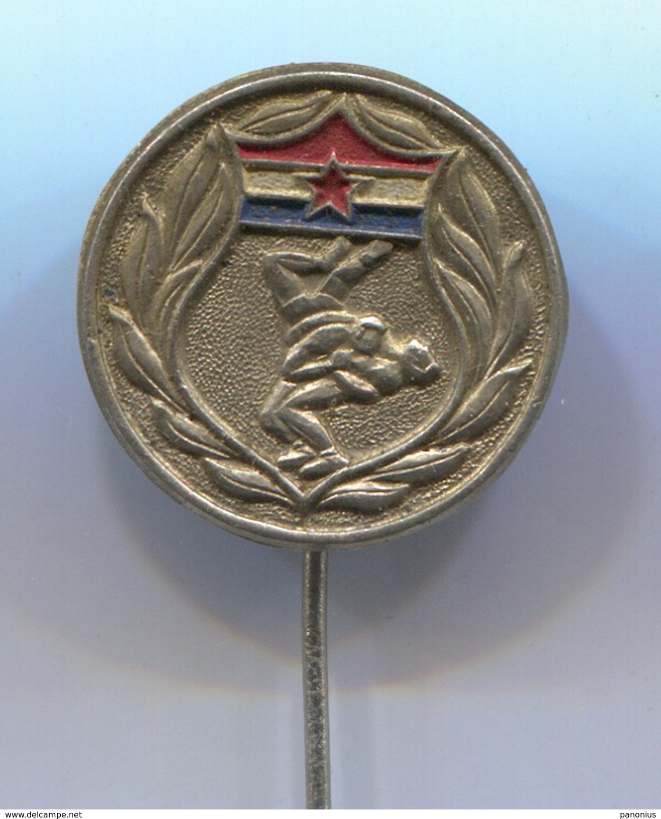 Wrestling, Ringen - Federation Croatia ( In Yugoslavia ), Vintage Pin Badge, Abzeichen - Lutte