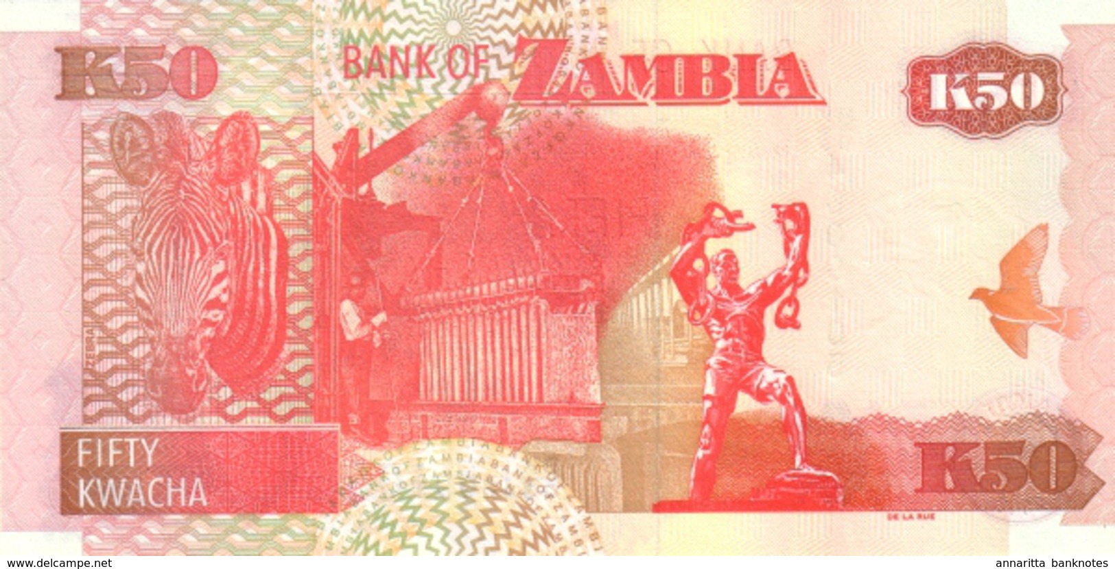 ZAMBIA 50 KWACHA 2008 P-37g UNC  [ZM138h] - Zambia