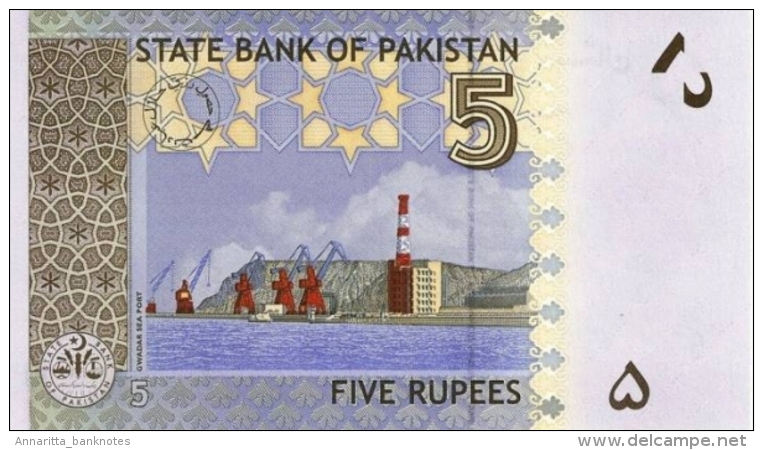 PAKISTAN 5 RUPEES 2009 P-53b UNC  [ PK230b ] - Pakistán