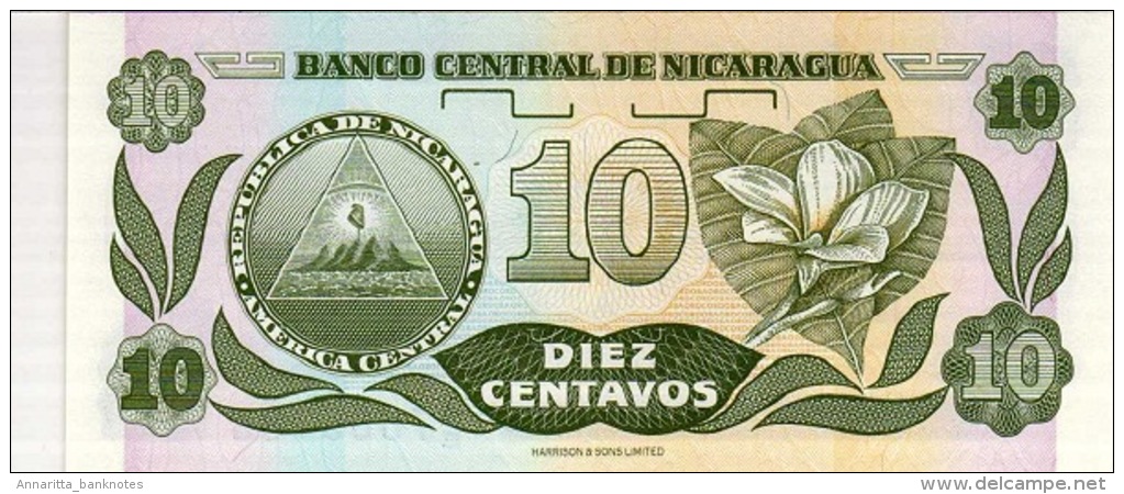 NICARAGUA 10 CENTAVOS ND (1990) P-169 UNC PREFIX A/E [NI463b] - Nicaragua