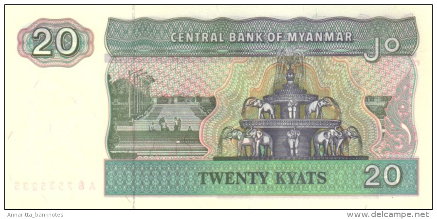 MYANMAR 20 KYATS ND (1994) P-72a UNC [MM106a] - Myanmar