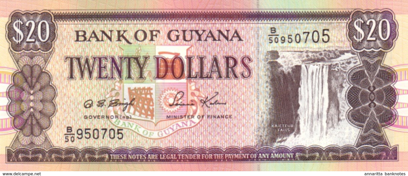 GUYANA 20 DOLLARS ND (2004) P-30b UNC  [GY108c] - Guyana