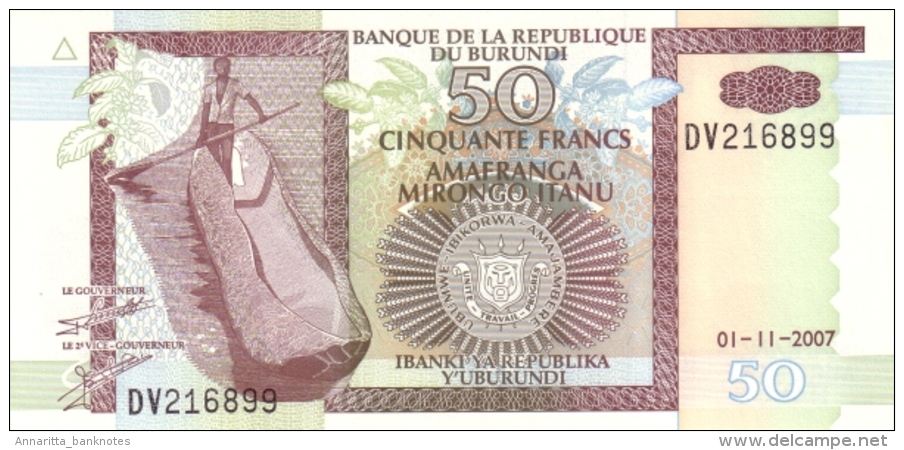 BURUNDI 50 FRANCS 2007 P-36g UNC [BI222g] - Burundi