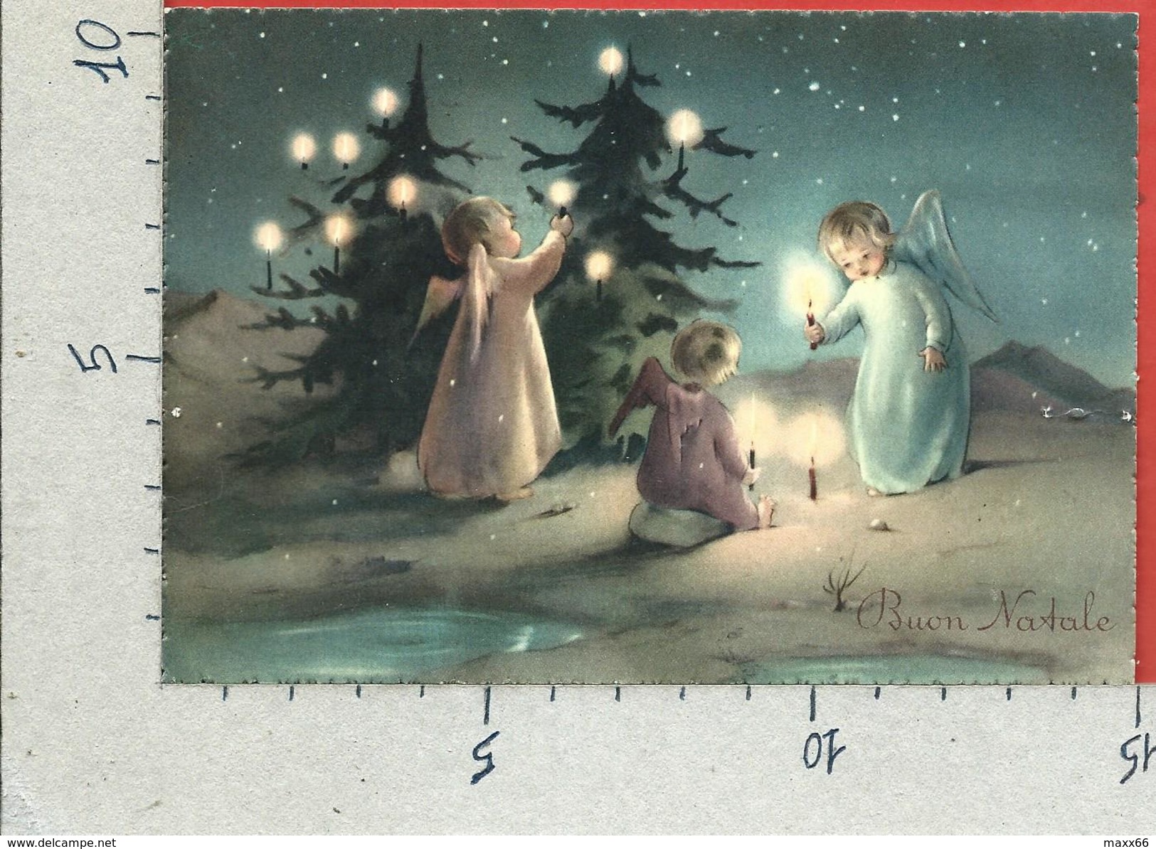 CARTOLINA NV ITALIA - BUON NATALE - Angeli Con Candele - SAEMEC Edizioni - 10 X 15 - Altri & Non Classificati