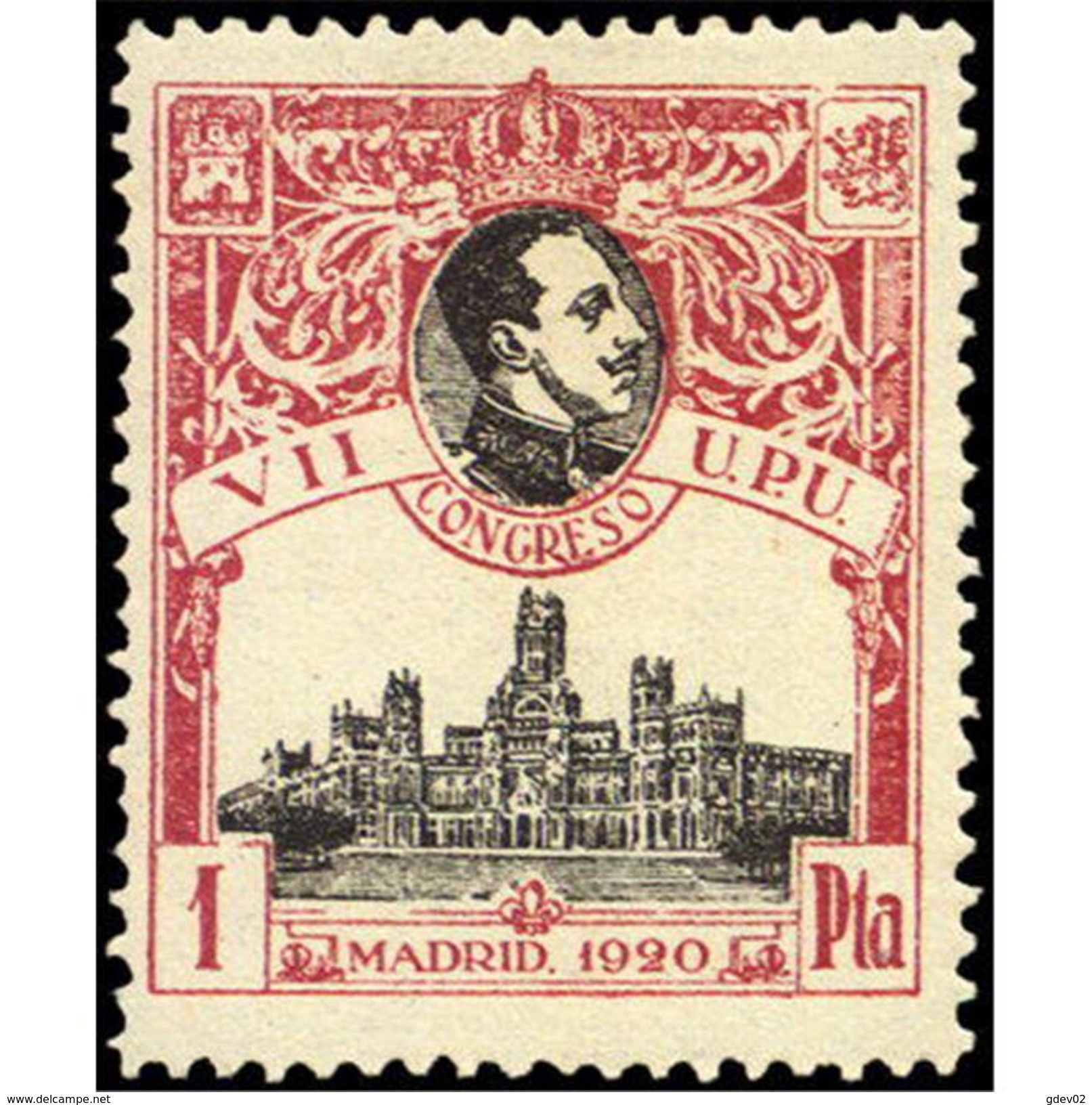 ES307STV-LFT**307STAN.España.Spain. Espagne.Palacio De Comunicaciones.MADRID.UNION POST UNIVERSAL.UPU .1920(Ed 307* ) - Nuevos