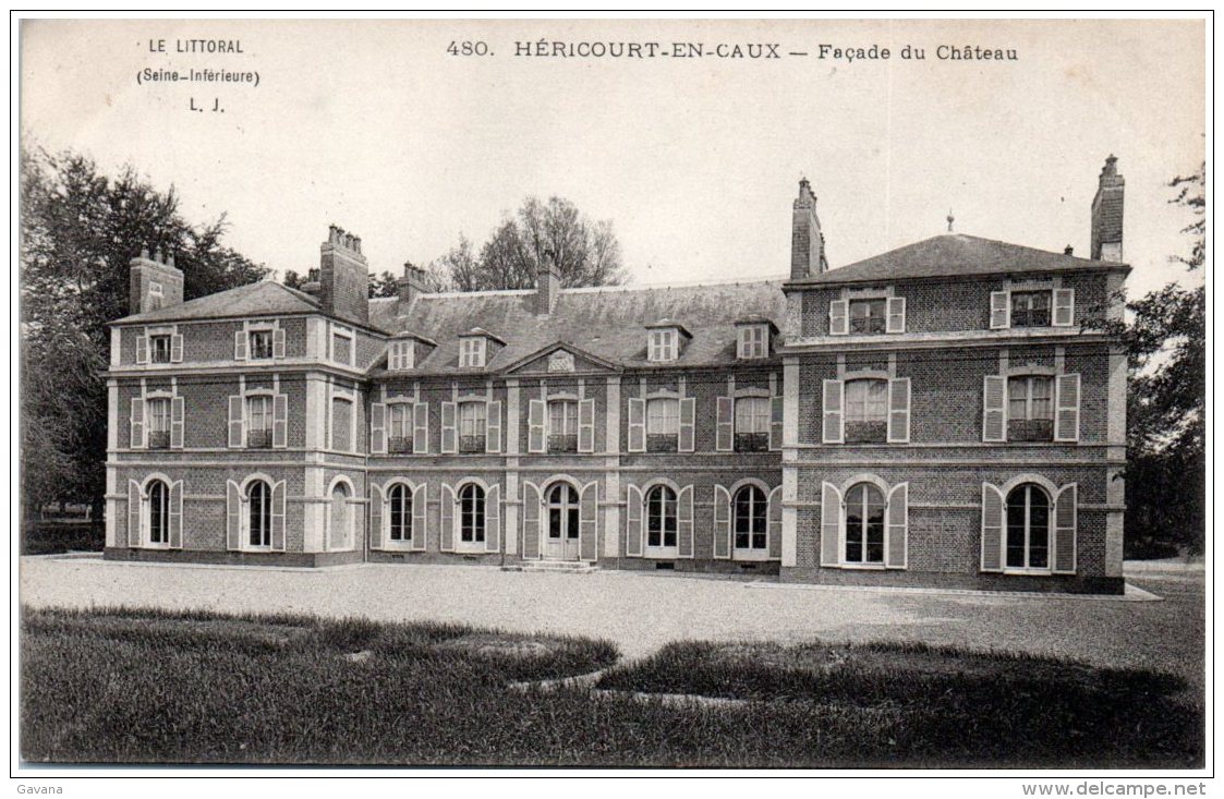 76 HERICOURT-en-CAUX - Façade Du Chateau  (Recto/Verso) - Autres & Non Classés