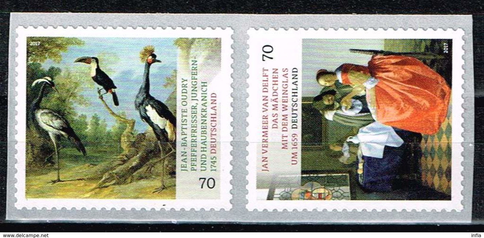 Bund 2017, Michel# 3280 - 3281 ** Schätze Aus Deutschen Museen: Gemälde Von Van Delft Und Oudry Selbstklebend, Self Adhe - Unused Stamps