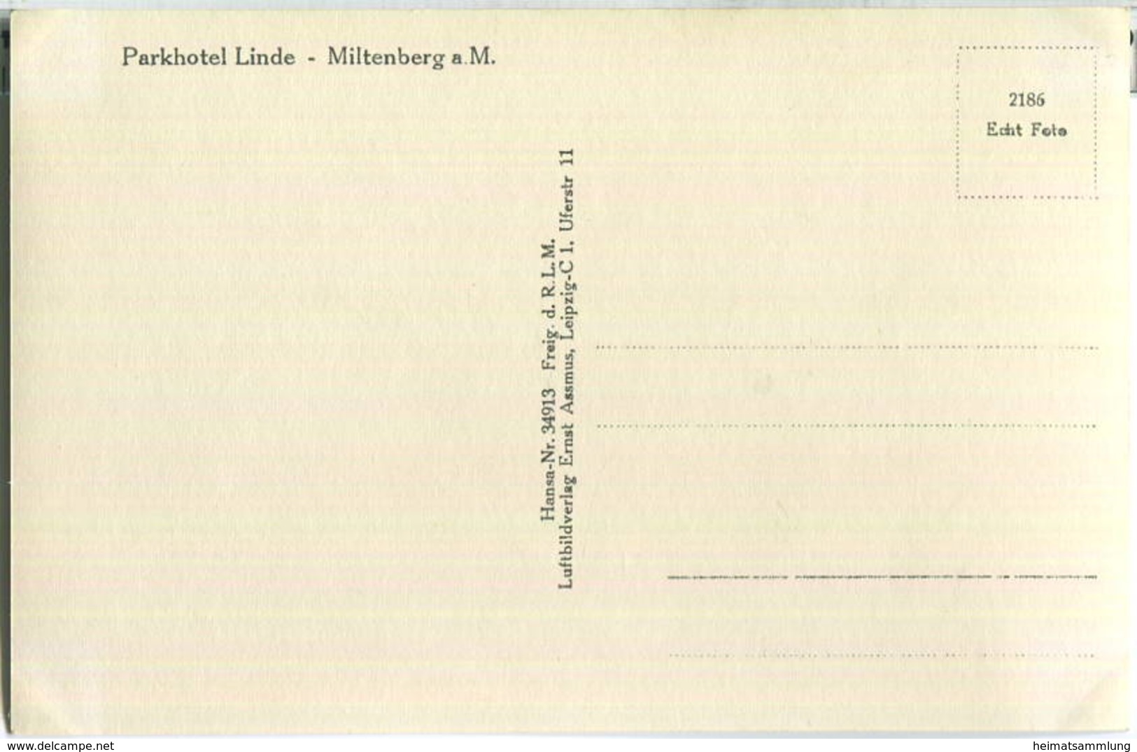 Miltenberg - Fliegeraufnahme - Foto-Ansichtskarte 30er Jahre - Miltenberg A. Main