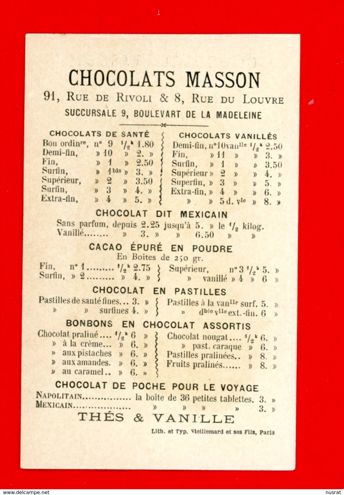 Chocolat Masson, Jolie Chromo Lith. Baster & Vieillemard, Enfant, Arrosoir, Plumeau, Le Jardin - Other & Unclassified