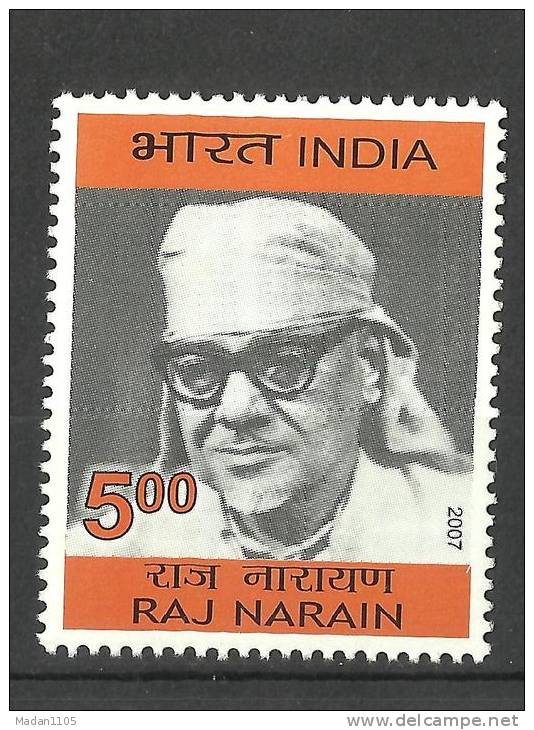 INDIA, 2007, Lokbandhu Raj Narain, (Freedom Fighter And Parliamentarian), MNH, (**) - Ungebraucht