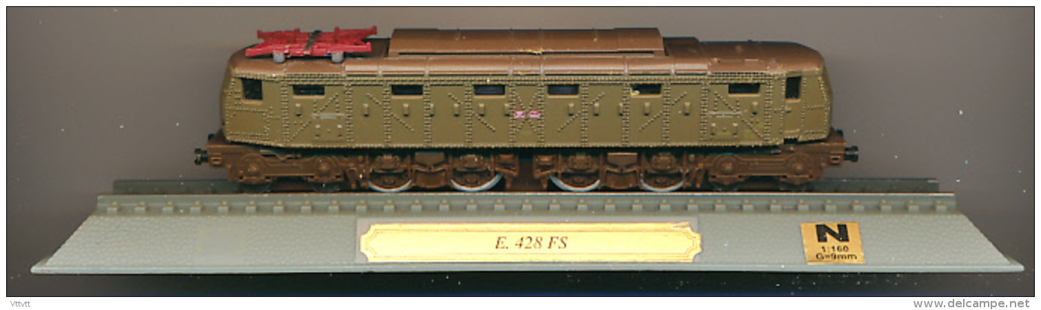 Locomotive : E. 428 FS, Echelle N 1/160, G = 9 Mm, Italy, Italie - Locomotives